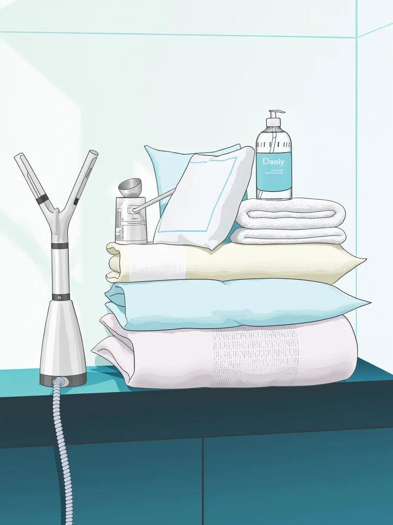 Illustration: Konzeptstudie zur Pflege von Haushaltswäsche